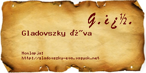 Gladovszky Éva névjegykártya